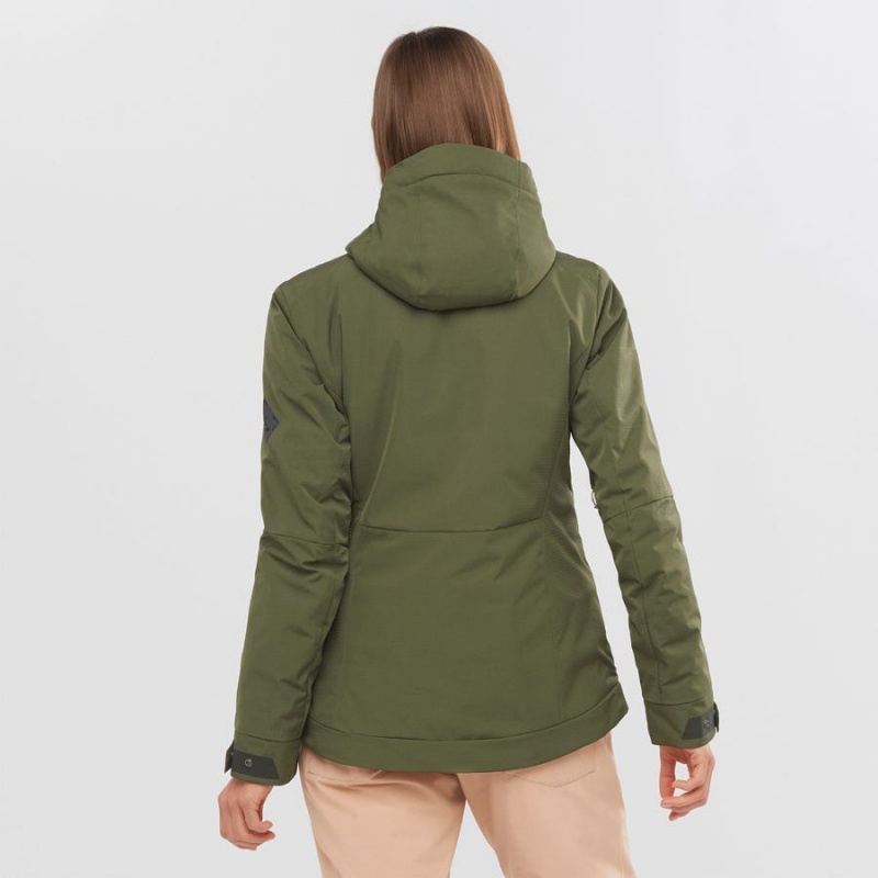 Ski Jackets Salomon SNOW REBEL Mujer Verde Oliva | UY 2430AHK