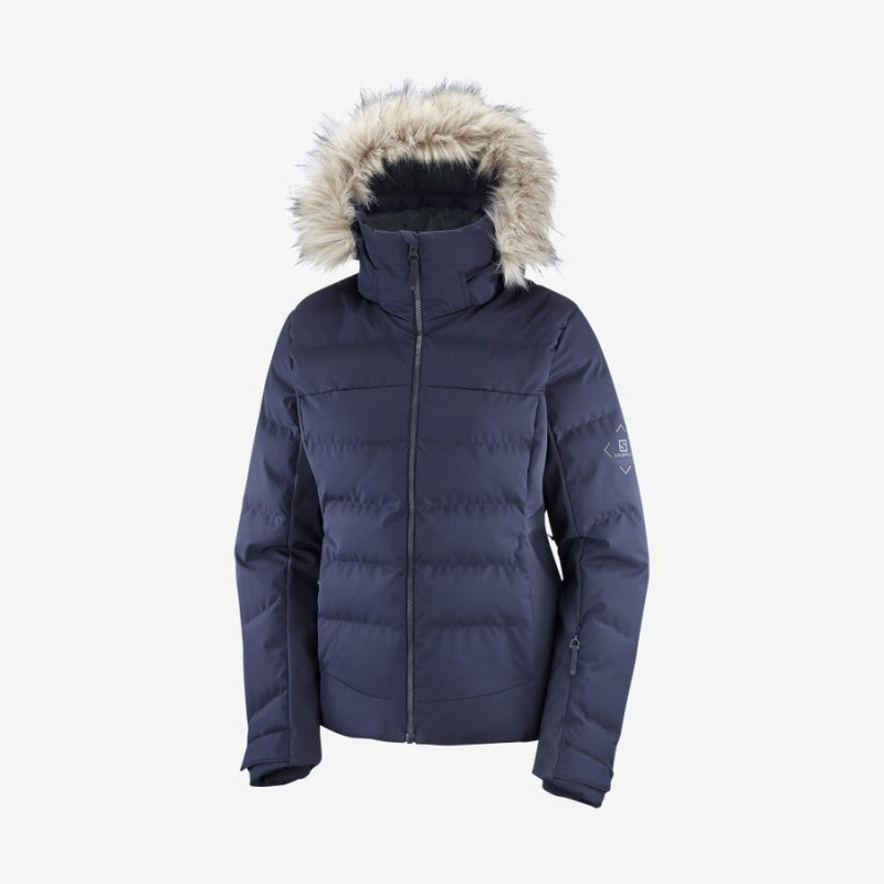 Ski Jackets Salomon STORMCOZY Mujer Azul Marino | UY 2413LIS