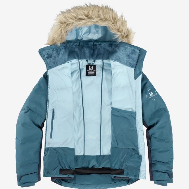 Ski Jackets Salomon STORMCOZY Mujer Azules | UY 2412KOR