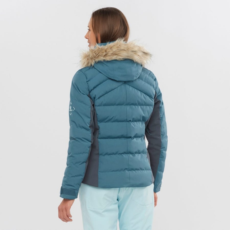 Ski Jackets Salomon STORMCOZY Mujer Azules | UY 2412KOR