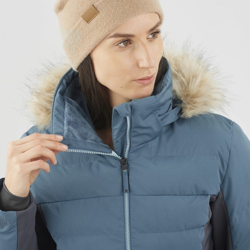 Ski Jackets Salomon STORMCOZY Mujer Azules | UY 2412KOR