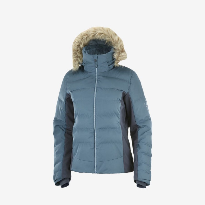 Ski Jackets Salomon STORMCOZY Mujer Azules | UY 2412KOR