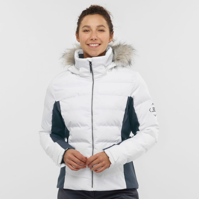 Ski Jackets Salomon STORMCOZY Mujer Blancas | UY 2414ZUT