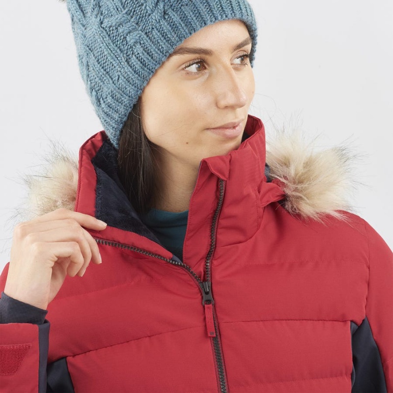 Ski Jackets Salomon STORMCOZY Mujer Rojas | UY 2411JPQ