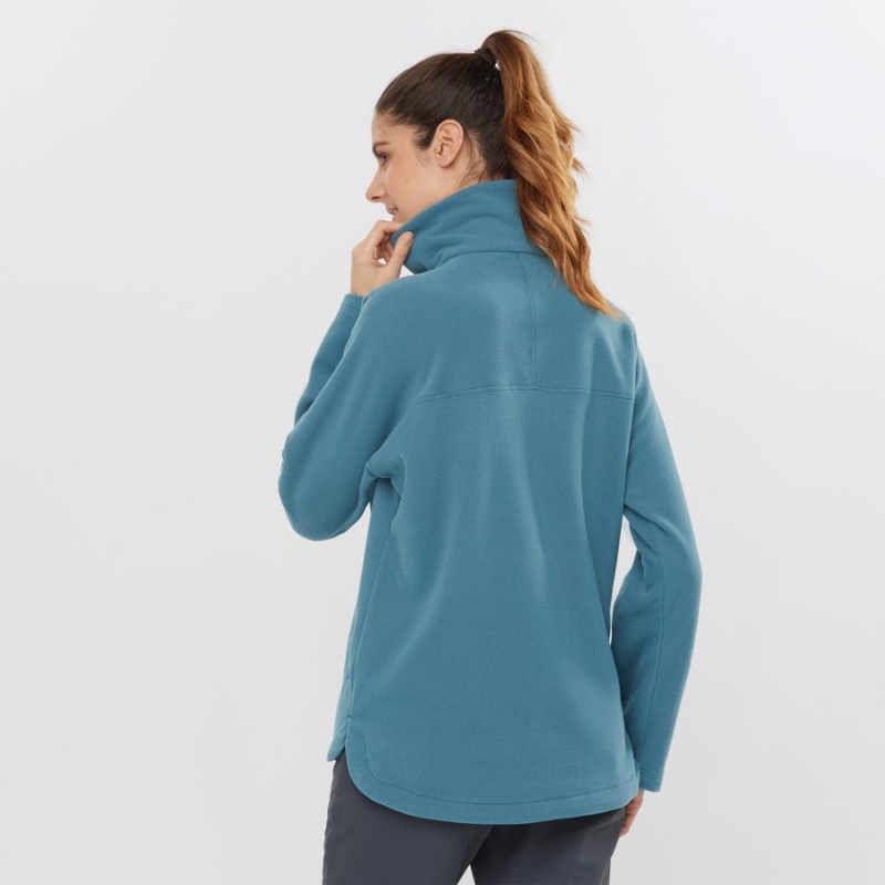 Sudadera con Capucha Salomon ESSENTIAL COSY FLEECE Mujer Azules | UY 2518ZUT