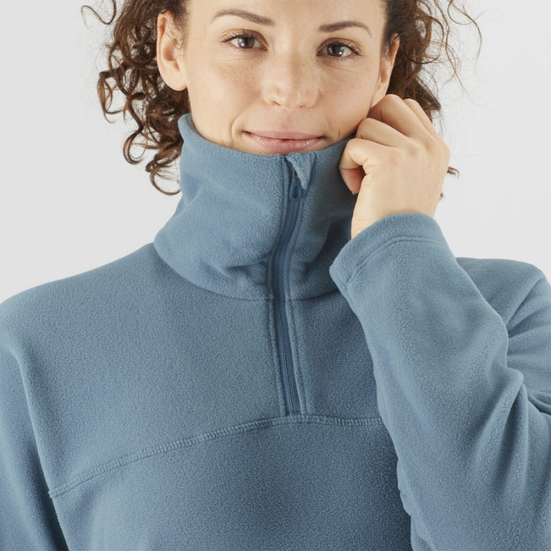 Sudadera con Capucha Salomon ESSENTIAL COSY FLEECE Mujer Azules | UY 2518ZUT