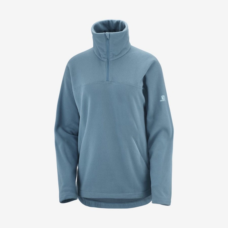 Sudadera con Capucha Salomon ESSENTIAL COSY FLEECE Mujer Azules | UY 2518ZUT