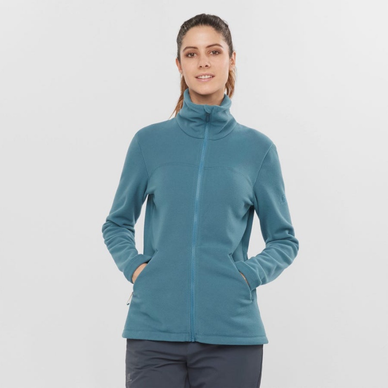 Sudadera con Capucha Salomon ESSENTIAL COSY FLEECE Mujer Azules | UY 2514HAP