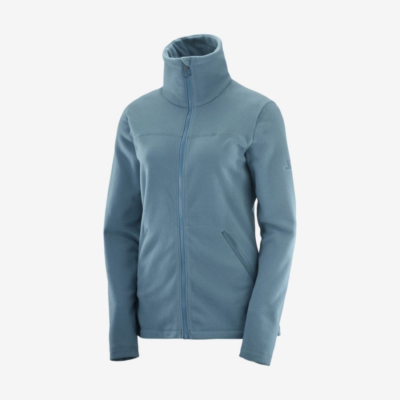 Sudadera con Capucha Salomon ESSENTIAL COSY FLEECE Mujer Azules | UY 2514HAP