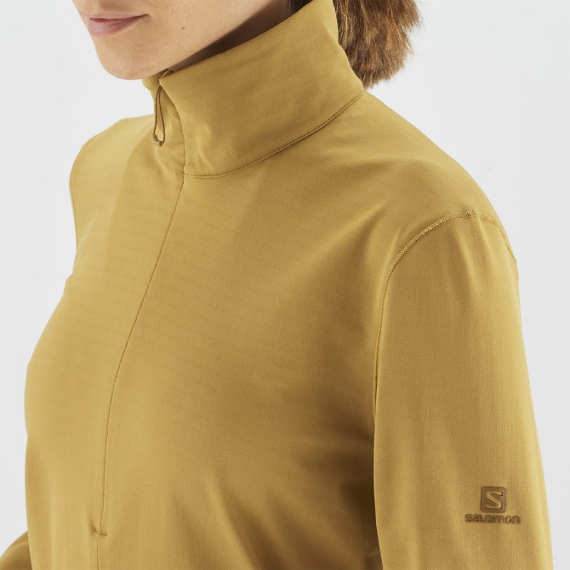 Sudadera con Capucha Salomon ESSENTIAL LIGHTWARM Mujer Amarillo | UY 2524MQZ