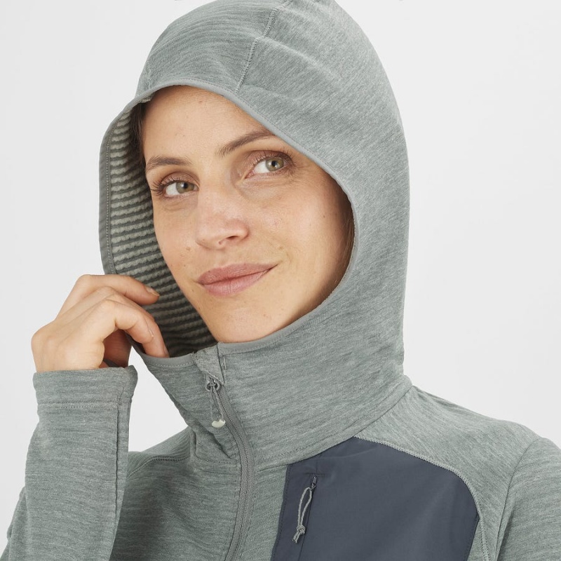 Sudadera con Capucha Salomon ESSENTIAL LIGHTWARM HOODED Mujer Verde | UY 2506OKI