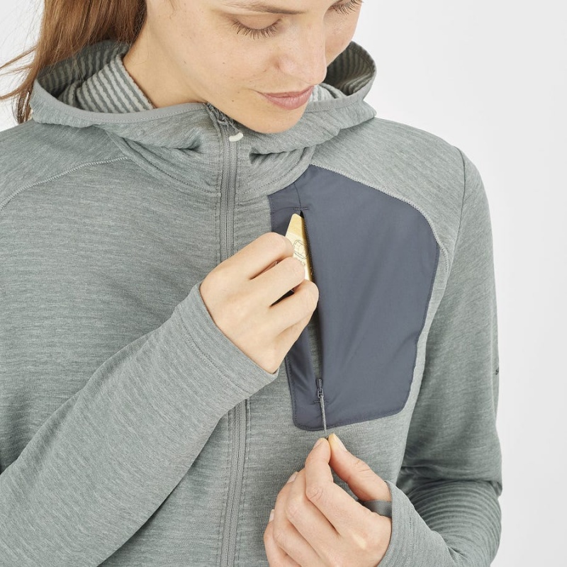 Sudadera con Capucha Salomon ESSENTIAL LIGHTWARM HOODED Mujer Verde | UY 2506OKI