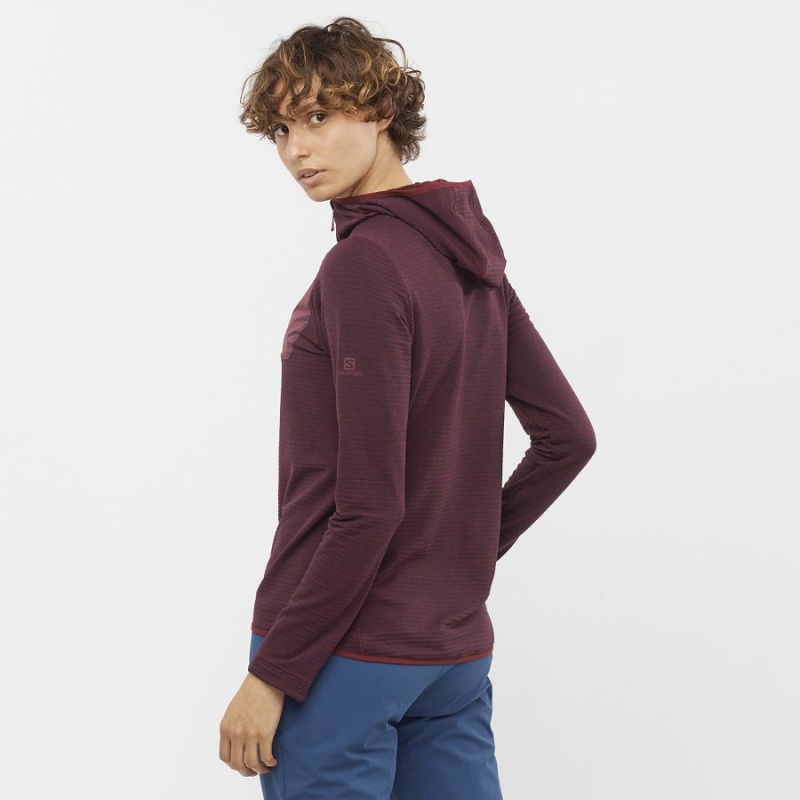 Sudadera con Capucha Salomon ESSENTIAL LIGHTWARM HOODED Mujer Rojas | UY 2505ILH