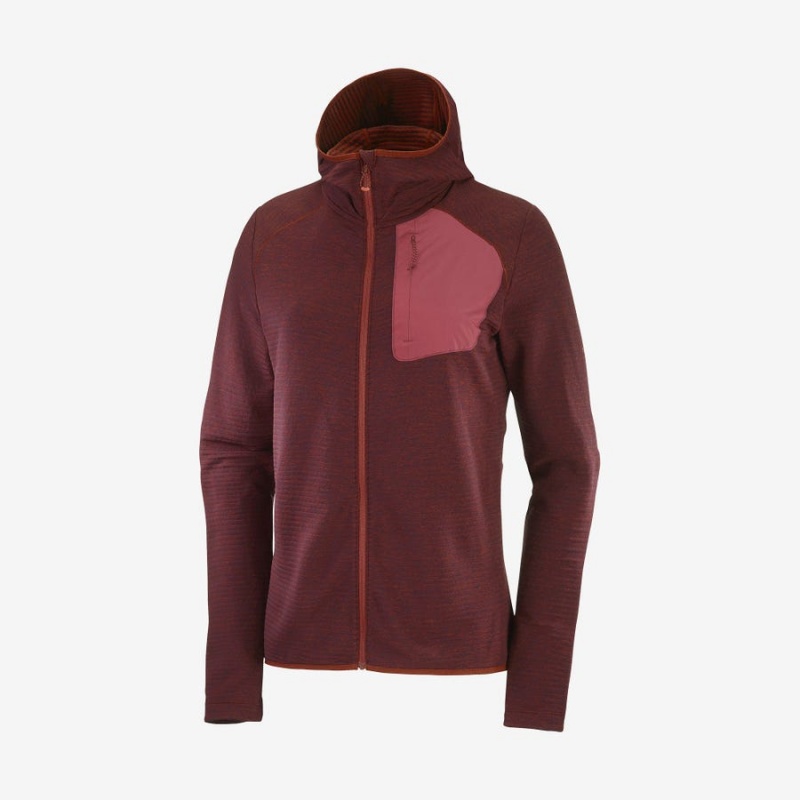 Sudadera con Capucha Salomon ESSENTIAL LIGHTWARM HOODED Mujer Rojas | UY 2505ILH