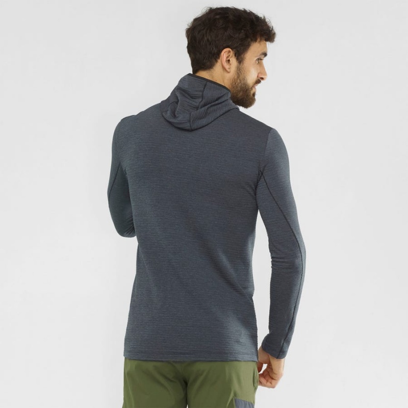 Sudadera con Capucha Salomon ESSENTIAL LIGHTWARM HOODED Hombre Negras | UY 3217KOR