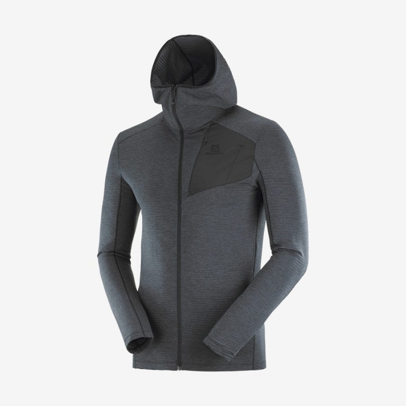 Sudadera con Capucha Salomon ESSENTIAL LIGHTWARM HOODED Hombre Negras | UY 3217KOR