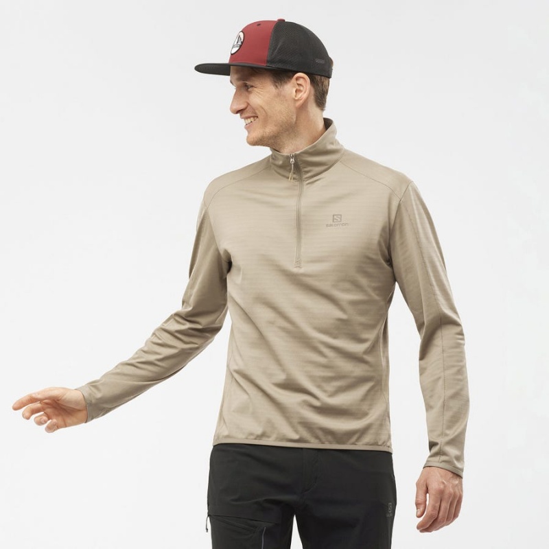 Sudadera con Capucha Salomon ESSENTIAL LIGHTWARM Hombre Beige | UY 3203AHK