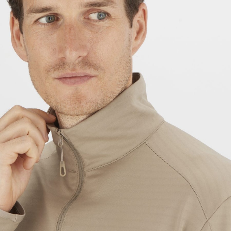 Sudadera con Capucha Salomon ESSENTIAL LIGHTWARM Hombre Beige | UY 3203AHK