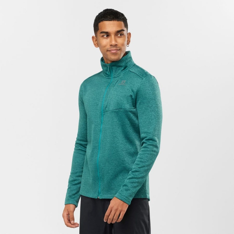 Sudadera con Capucha Salomon ESSENTIAL LIGHTWARM HEATHER Hombre Verde | UY 3201QMA