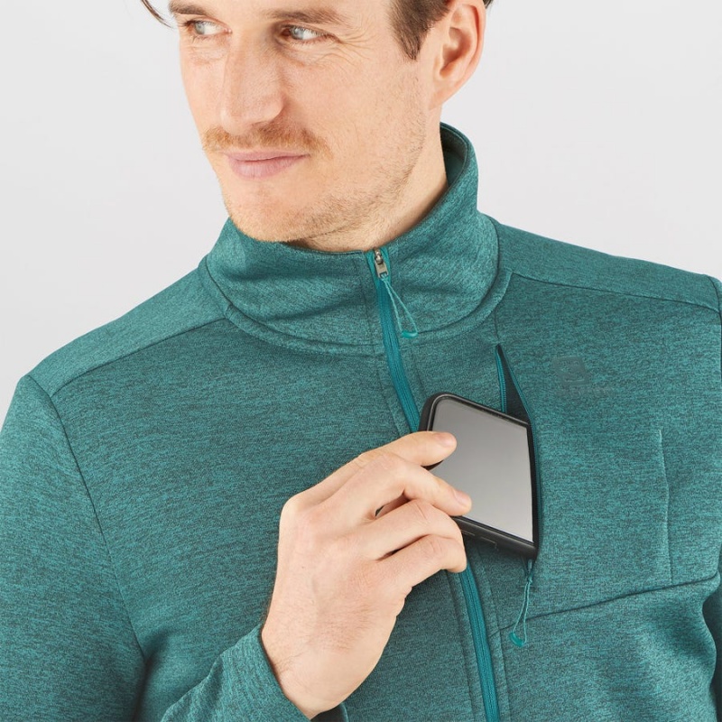 Sudadera con Capucha Salomon ESSENTIAL LIGHTWARM HEATHER Hombre Verde | UY 3201QMA