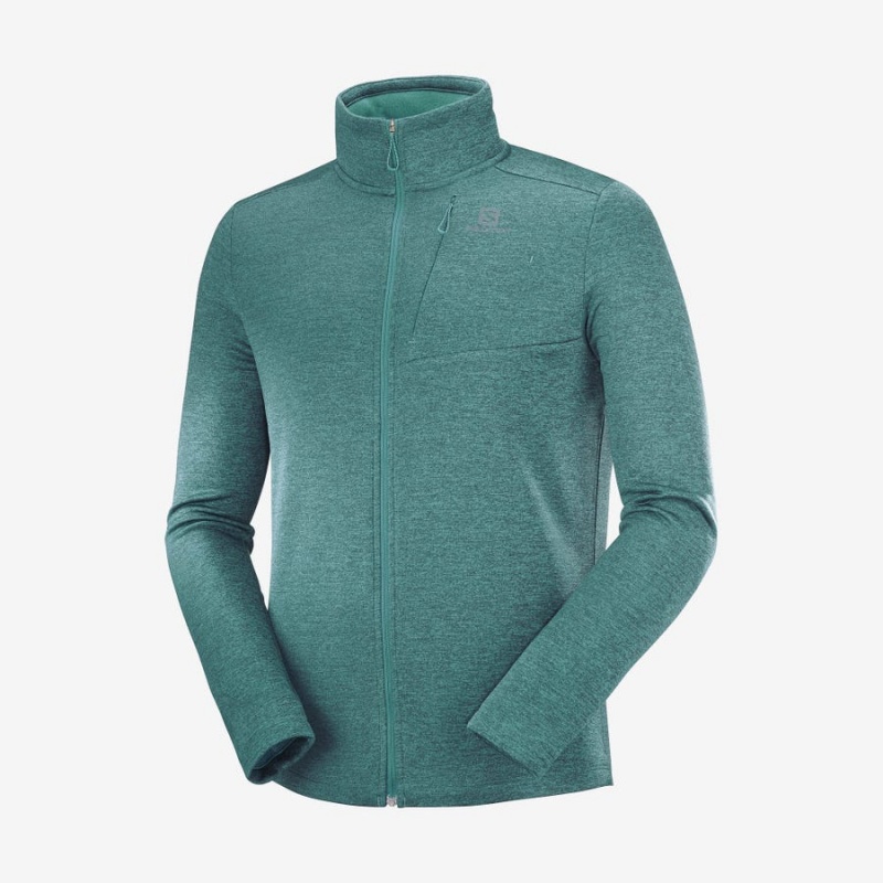 Sudadera con Capucha Salomon ESSENTIAL LIGHTWARM HEATHER Hombre Verde | UY 3201QMA