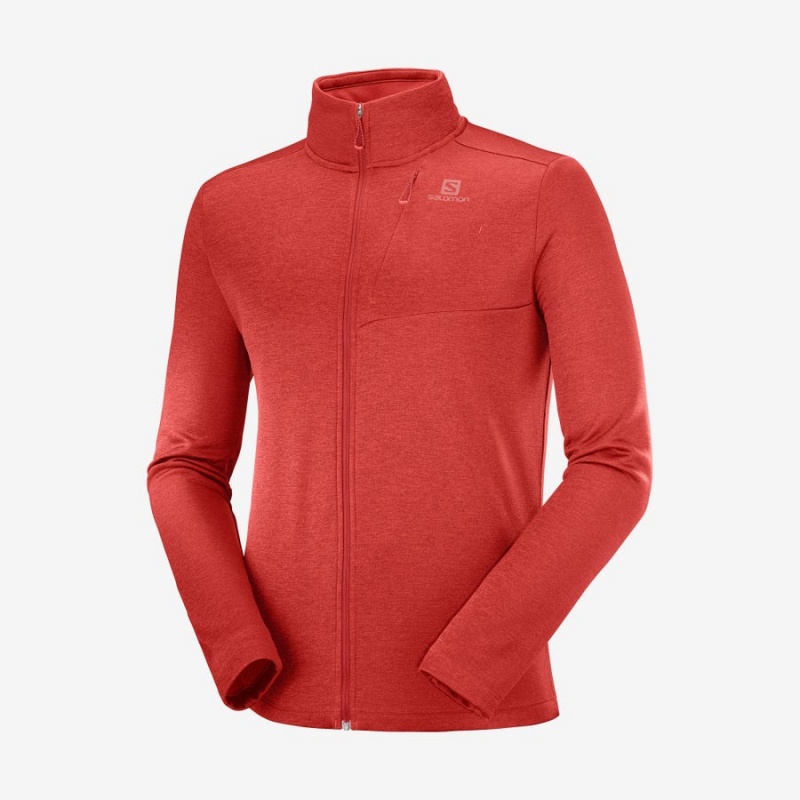 Sudadera con Capucha Salomon ESSENTIAL LIGHTWARM HEATHER Hombre Rojas | UY 3200MQZ