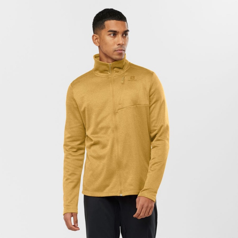 Sudadera con Capucha Salomon ESSENTIAL LIGHTWARM HEATHER Hombre Amarillo | UY 3198BEX