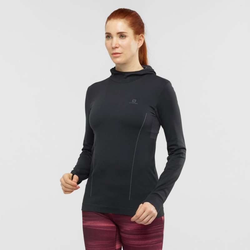 Sudadera con Capucha Salomon ESSENTIAL SEAMLESS Mujer Negras | UY 2534AHK