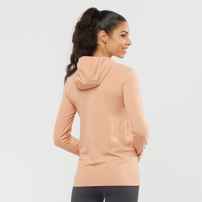 Sudadera con Capucha Salomon ESSENTIAL SEAMLESS Mujer Rosas | UY 2533JPQ