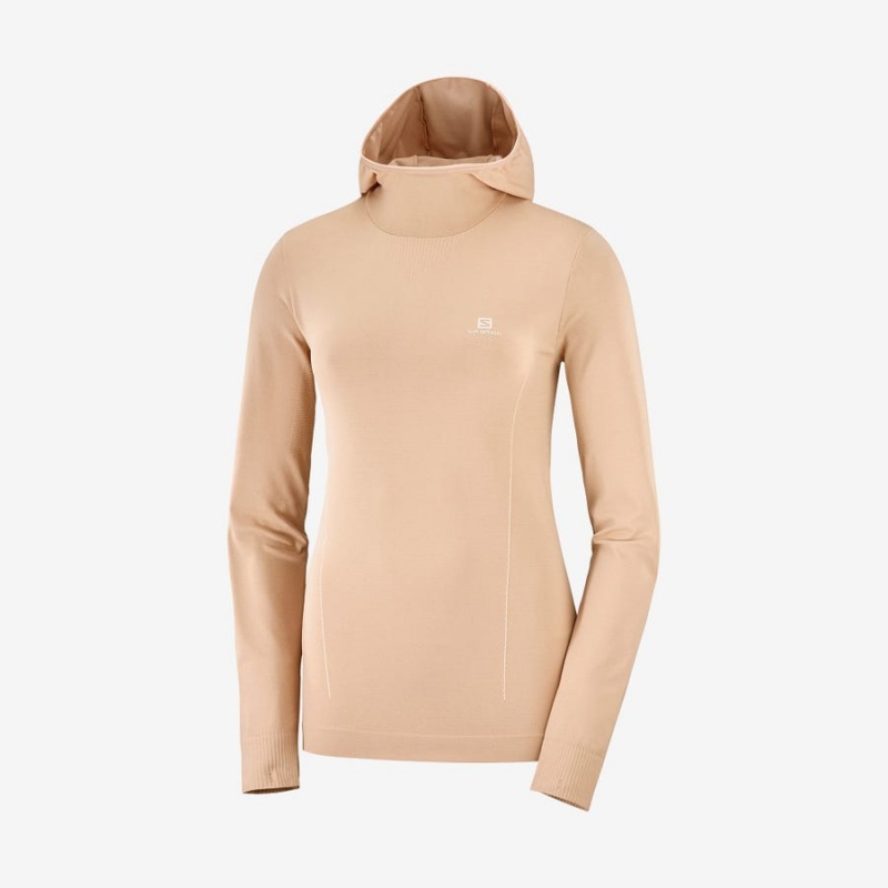 Sudadera con Capucha Salomon ESSENTIAL SEAMLESS Mujer Rosas | UY 2533JPQ