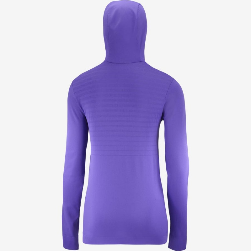 Sudadera con Capucha Salomon ESSENTIAL SEAMLESS Mujer Moradas | UY 2531GSO