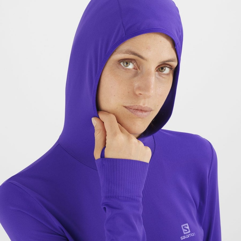 Sudadera con Capucha Salomon ESSENTIAL SEAMLESS Mujer Moradas | UY 2531GSO