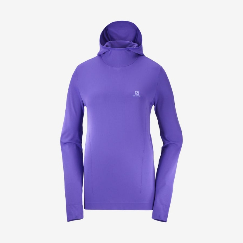 Sudadera con Capucha Salomon ESSENTIAL SEAMLESS Mujer Moradas | UY 2531GSO