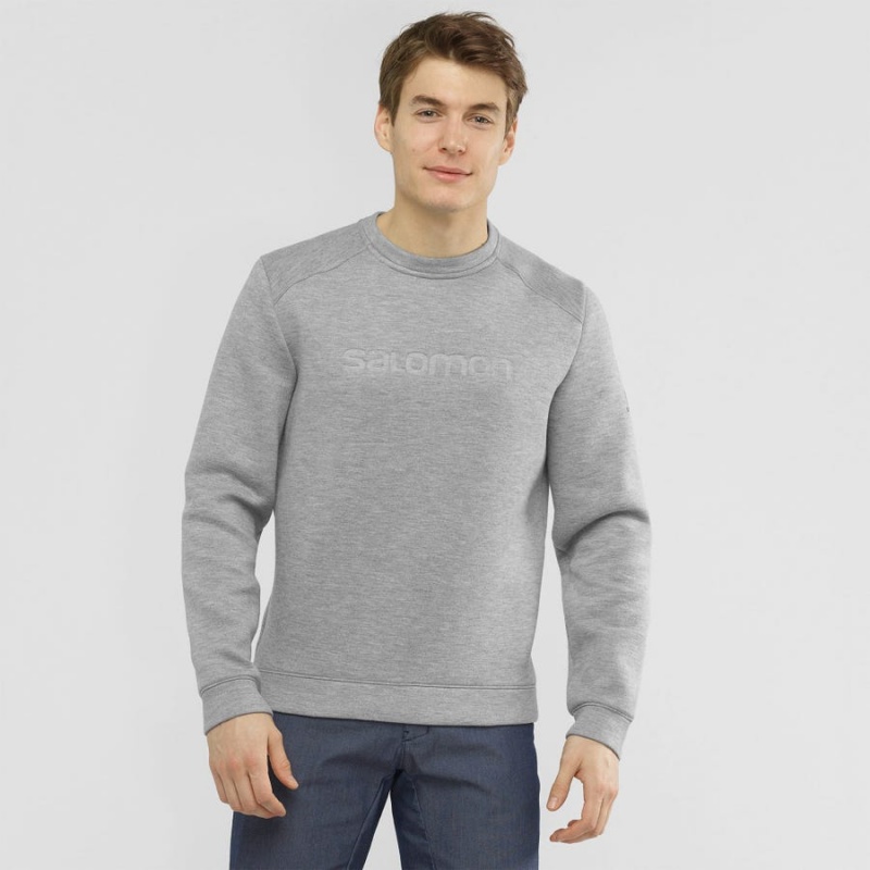 Sudadera con Capucha Salomon ESSENTIAL WARM Hombre Gris | UY 3219ZUT