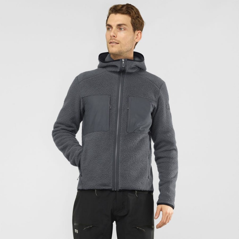 Sudadera con Capucha Salomon ESSENTIAL WARM TEDDY Hombre Gris | UY 3214GSO