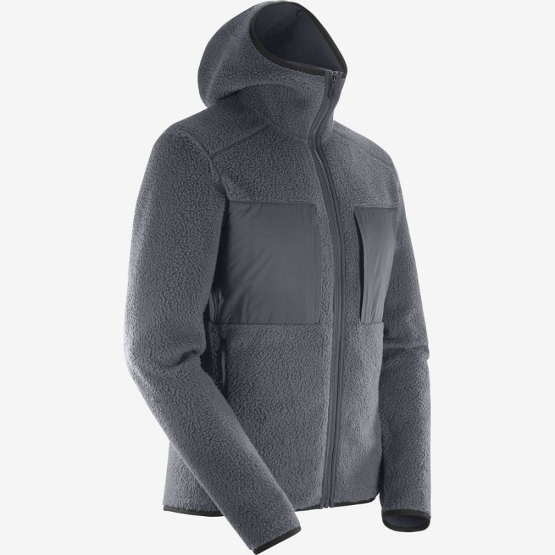 Sudadera con Capucha Salomon ESSENTIAL WARM TEDDY Hombre Gris | UY 3214GSO