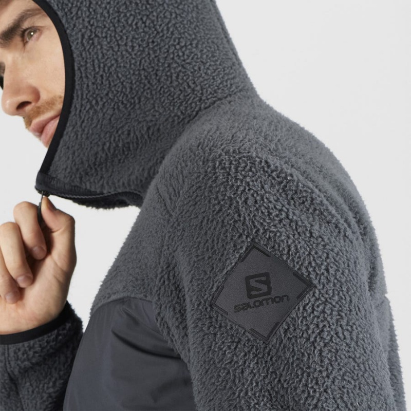 Sudadera con Capucha Salomon ESSENTIAL WARM TEDDY Hombre Gris | UY 3214GSO