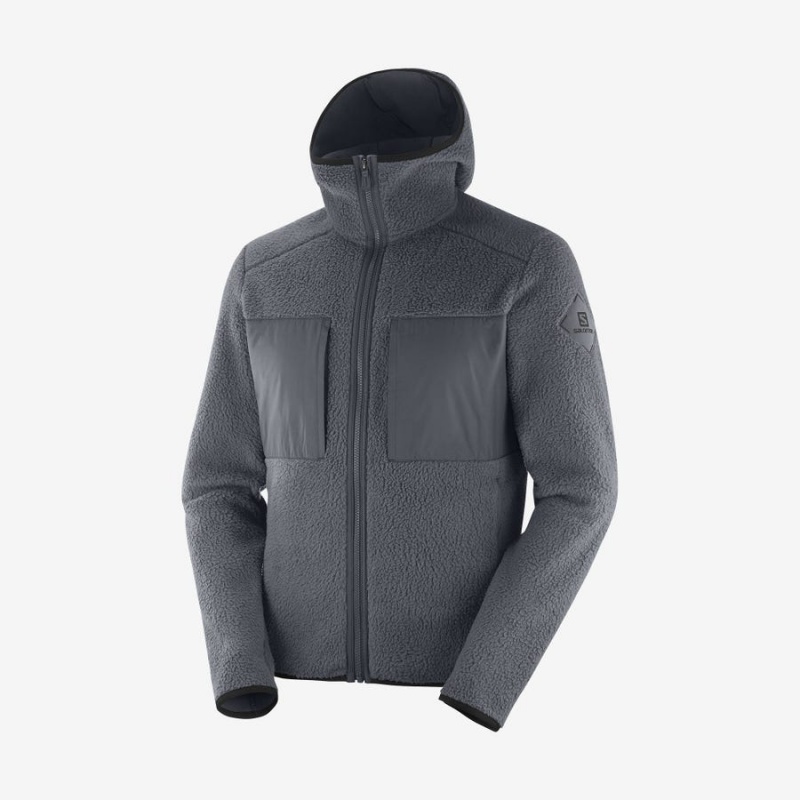 Sudadera con Capucha Salomon ESSENTIAL WARM TEDDY Hombre Gris | UY 3214GSO