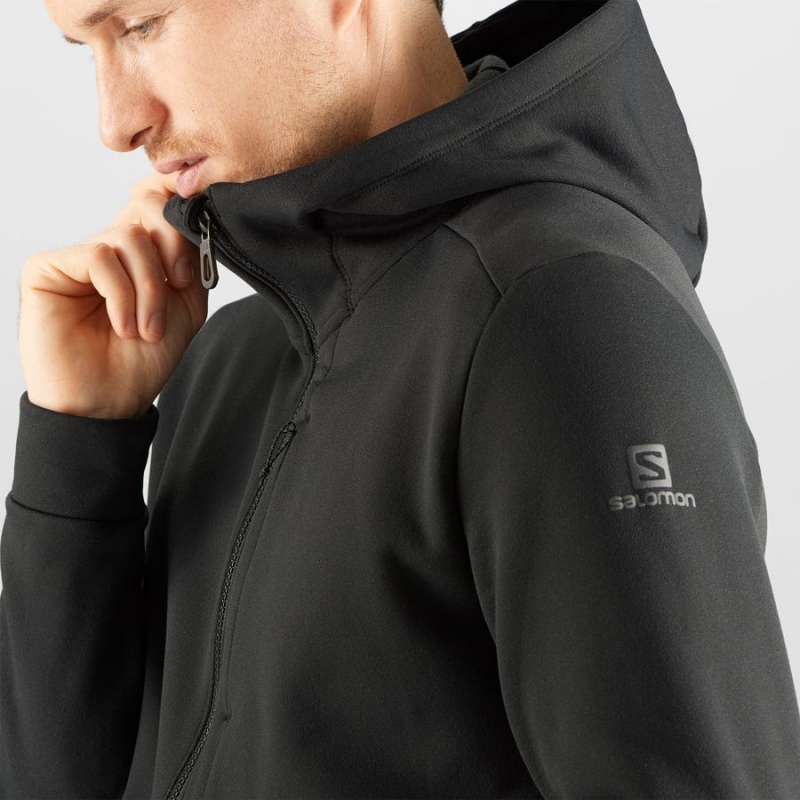 Sudadera con Capucha Salomon ESSENTIAL WARM FLEECE Hombre Negras | UY 3197VRW