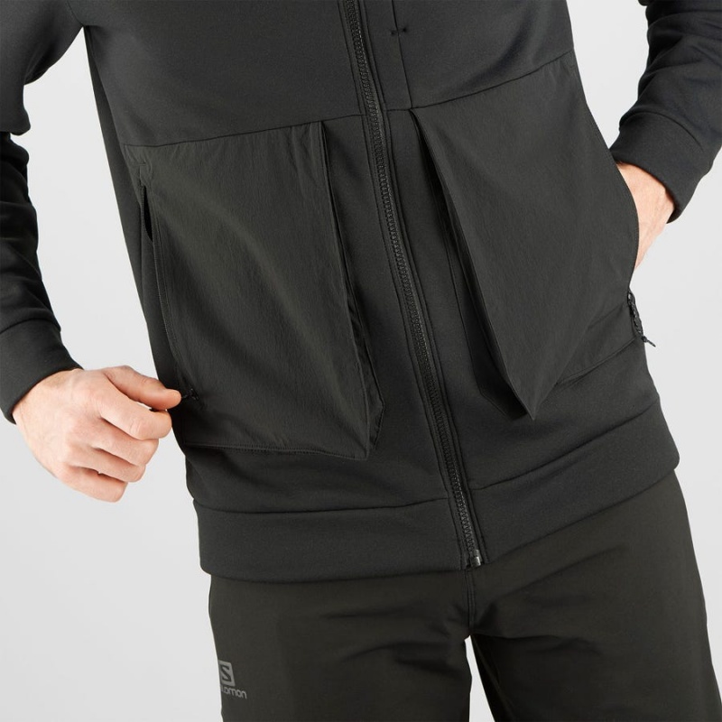 Sudadera con Capucha Salomon ESSENTIAL WARM FLEECE Hombre Negras | UY 3197VRW