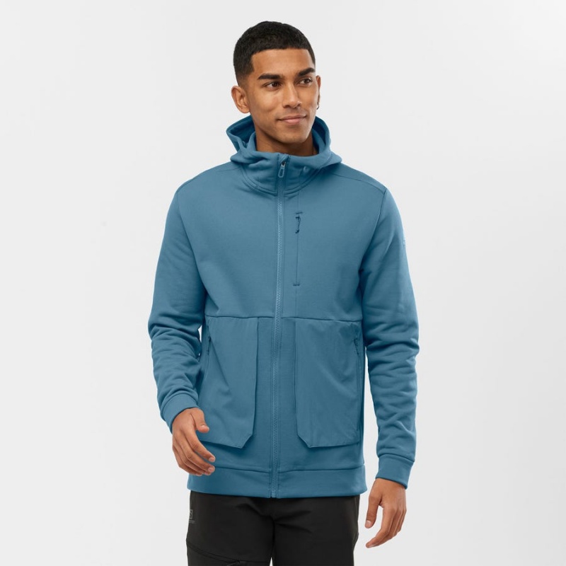 Sudadera con Capucha Salomon ESSENTIAL WARM FLEECE Hombre Azules | UY 3195XYU