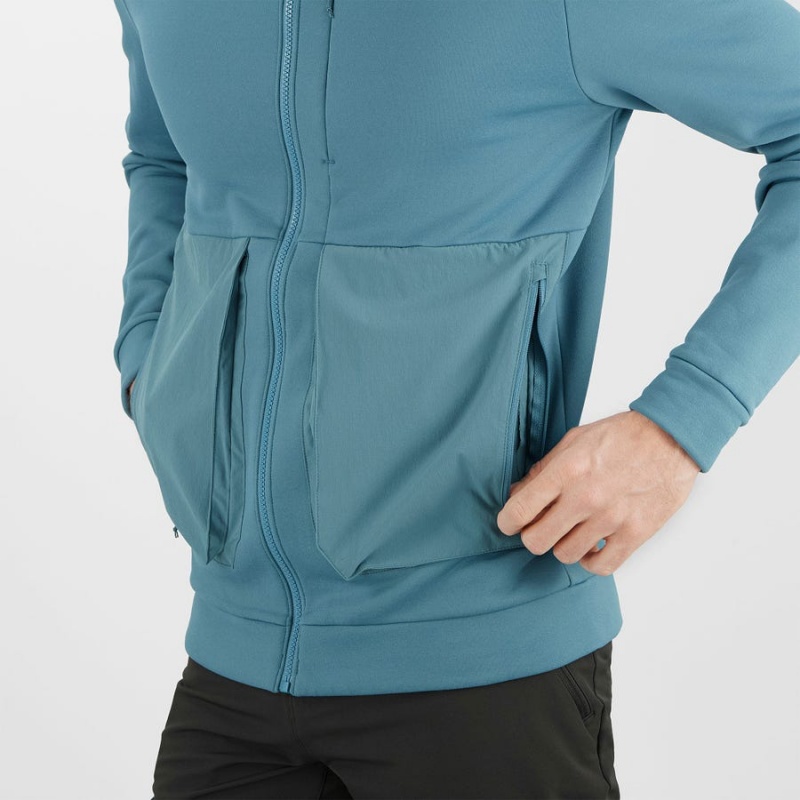 Sudadera con Capucha Salomon ESSENTIAL WARM FLEECE Hombre Azules | UY 3195XYU