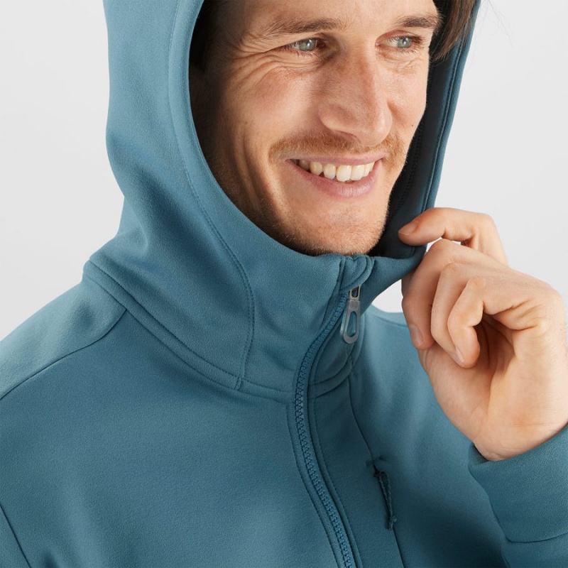 Sudadera con Capucha Salomon ESSENTIAL WARM FLEECE Hombre Azules | UY 3195XYU