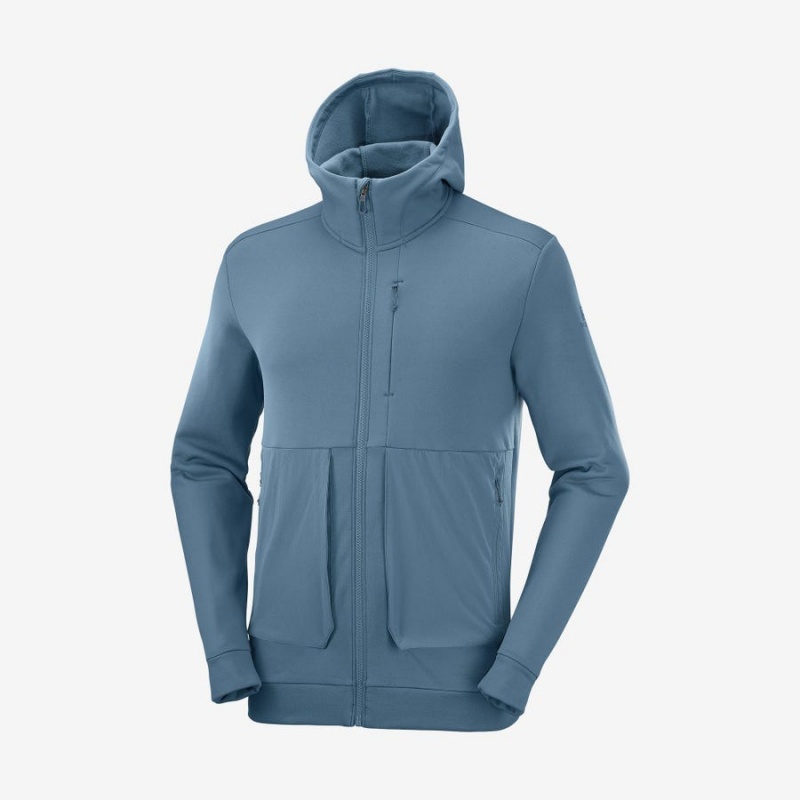 Sudadera con Capucha Salomon ESSENTIAL WARM FLEECE Hombre Azules | UY 3195XYU