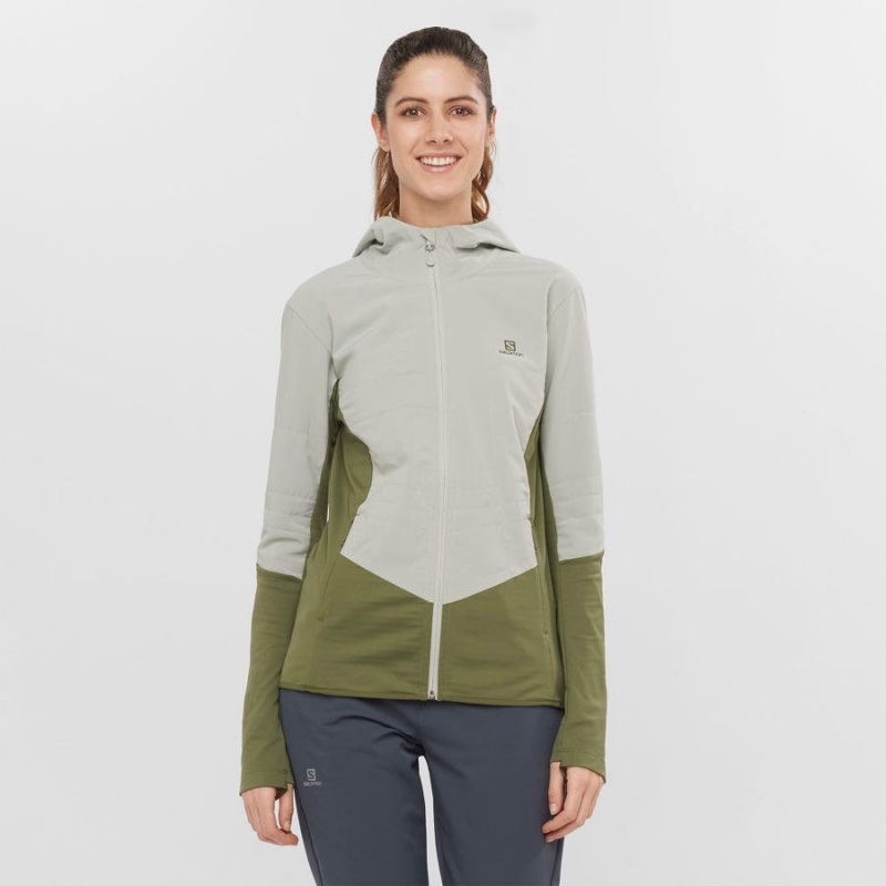 Sudadera con Capucha Salomon OUTLINE ALL SEASON HYBRID Mujer Verde Oliva | UY 2537FDN