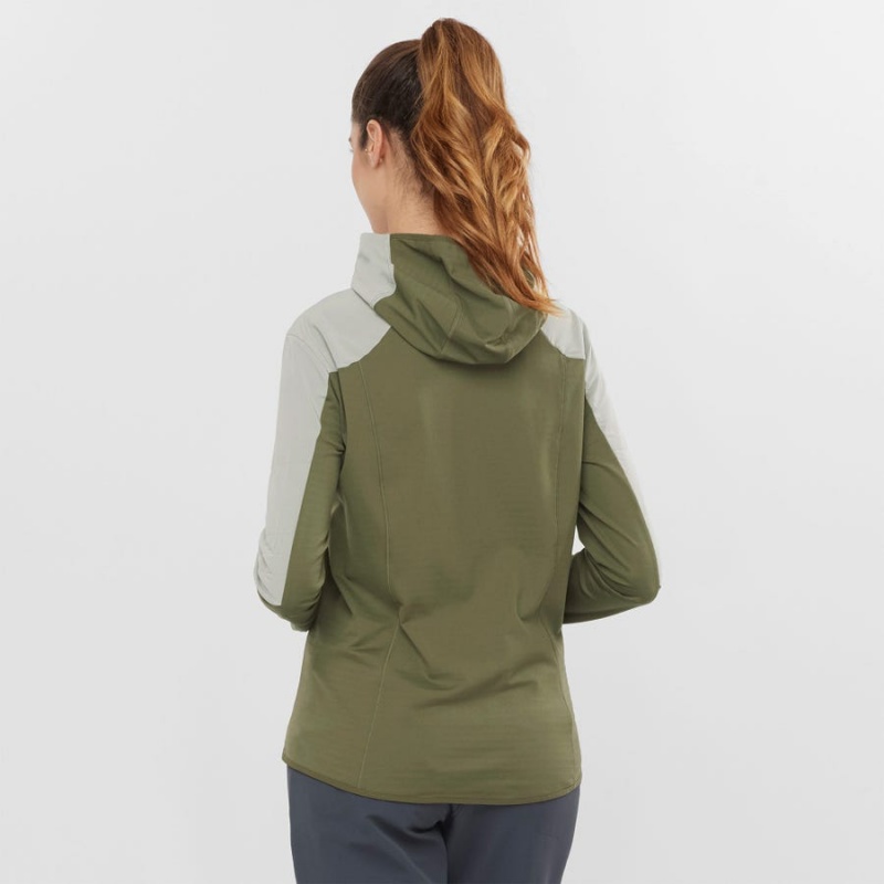 Sudadera con Capucha Salomon OUTLINE ALL SEASON HYBRID Mujer Verde Oliva | UY 2537FDN