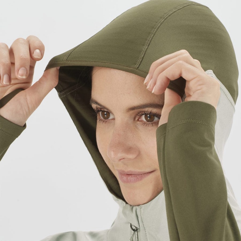 Sudadera con Capucha Salomon OUTLINE ALL SEASON HYBRID Mujer Verde Oliva | UY 2537FDN