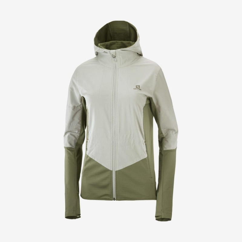 Sudadera con Capucha Salomon OUTLINE ALL SEASON HYBRID Mujer Verde Oliva | UY 2537FDN