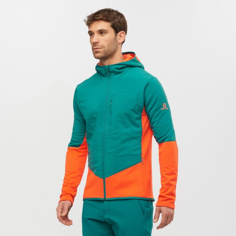 Sudadera con Capucha Salomon OUTLINE WARM HYBRID Hombre Verde | UY 3212DFM