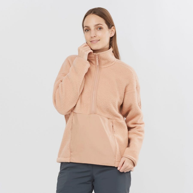 Sudadera con Capucha Salomon SNOWSHELTER TEDDY Mujer Rosas | UY 2510SGL